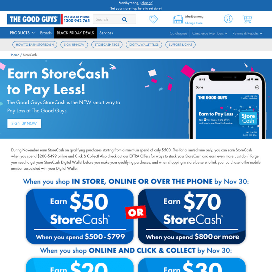 Earn $20 to $70 Bonus Store Credit with Minimum Spend @ The Good Guys ...