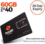 $40 60GB 28-Day Prepaid Mobile for $12 (Expired: $12 Cashrewards Cashback) @ Boost Mobile