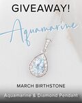 Win a March Birthstone Aquamarine & Diamond Pendant Worth $999 from Shiels Jewellers