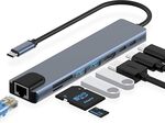 Azhizco USB C Hub 8 in 1 with HDMI 4K-60Hz 100W PD $25.13 + Delivery ($0 with Prime/ $59 Spend) @ Azhizco-AU via Amazon