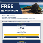 Free 2degrees New Zealand SIM Card Delivered (Plans from $3.16/Day, $10/Month, $19/Month) @ FreeVisitorSIM.com (PMG NZ Limited)
