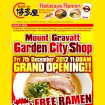 Free Ramen 7-9 Dec 2012 at Hakataya Ramen, Mount Gravatt, Garden City Shopping Centre, QLD