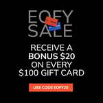 Bonus $20 Gift Card with Every $100 Gift Card Purchased (+ $2.75 Fee + $4.95 Physical Card Delivery) @ Best Gift Cards