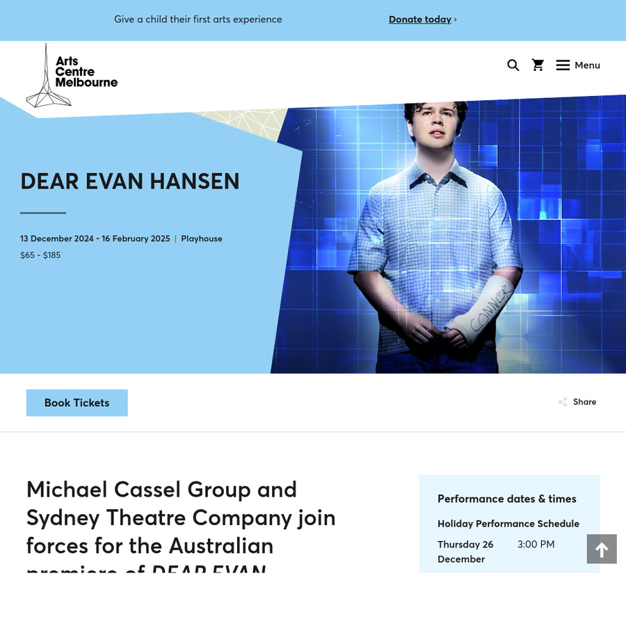 [VIC] Dear Evan Hansen Musical 79 Tickets + 8.95 Fee Per Transaction for Select Performances