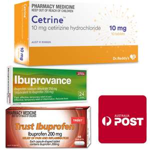 10x Cetrine + 24x Ibuprovance + [Short Dated] 48x Ibuprofen $6.99 Delivered & More @ PharmacySavings