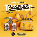 Win 1 of 4 Matching De’Longhi ‘Bageler’ and Kettle + a 6-Month Supply of Abe’s Bagels from De'Longhi + Abe’s Bagels