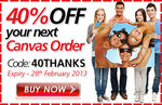 40% off Canvas Orders at Fabness until 28 Feb