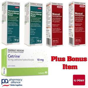 2x 200dose Nasal Decongestant + 2x 140dose Mometasone + 30x Cetirizine + Bonus Item $41.99 Delivered @ PharmacySavings