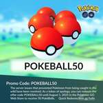 [iOS, Android] Free 50 PokéBalls In-Game Items @ Pokémon GO