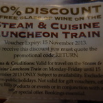 Puffing Billy Midweek Steam&Cuisine 10% Discount: $82.80 ($73.80 Child/Conc) Plus Glass of Wine