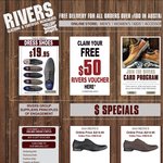 Rivers Spend $50, Claim a $50 Gift Voucher MEN'S CLOTHING ONLY