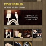 20% off All Products @ Cyphix Technology Incl. iOS 7.0.4 Cables for $3.99 + Free Delivery