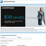 Country Road - Spend $90 Get $30 Credit with AmEx Cards (Including Bank Issued)