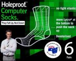6 Pairs HoleProof Computer Socks $29.95 + $6.95 Shipping COTD Subscriber Only Special