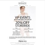 Seduce VIP Event Super Saturday 20% off Storewide