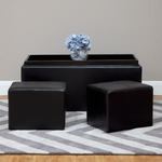 Osbourne Faux Leather Ottoman Set with Serving Tray - Black - $91.26 (Plus $17.95 Shipping) @ Deals Direct