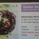 IKEA Easter Buffet $10 22/3: Springvale 23/3: Canberra, Richmond 17/3 & 24/3: Rhodes + Other Dates/Stores