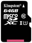 Kingston 64GB microSDXC UHS-I +Adapter (45MBps Rd/10MBps Wr) US$12.68/AU$17.15 Posted @Amazon US