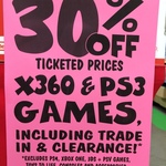 30% off Ticketed Prices on Xbox 360 & PS3 Games @ JB Hi-Fi (In-Store only)