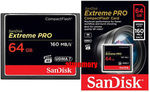 SanDisk Extreme Pro 64GB Compact Flash Card CF 160MB/s - $124.80 @ Atmemory eBay