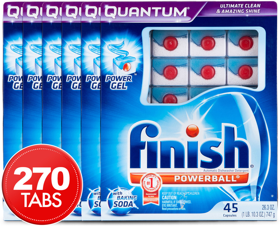 270x Finish Quantum Powerball with Baking Soda Dishwashing Caps - $64.80 +  $9.95 Postage (27c Per Tablet) @ COTD - OzBargain