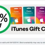 20% off iTunes Gift Cards @ Woolworths