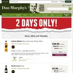Johnnie Walker Black Label 700 mL for $38 l Annie's Lane Shiraz for $9 l Cricketer's Arms Lager for $40 per case @ Dan Murphy's