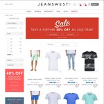 JeansWest Extra 50% off Sale Items in-Store and Online Mens from $10, Womens from $5, Free Shipping Min Order $75 or $10