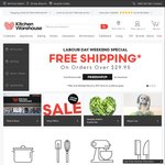 Free Shipping for Orders over $29.95 at Kitchen Warehouse