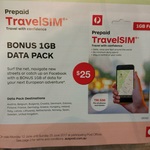 Prepaid TravelSIM+ with Bonus 1GB Data for Europe for $25 @ Austpost