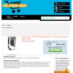 20L Stainless Steel Pedal/Step Bin - 2 for $44.95 Shipped @ Livshop.com.au