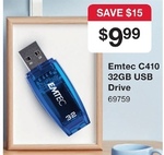 Emtec C410 32GB USB Drive $9.99 (Save $15) @ Australia Post