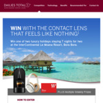 Win 1 of 2 Trips to Bora Bora, French Polynesia Worth up to $14,000 or Weekly Prizes [Purchase Dailies Contact Lenses]