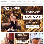 Forcast Frenzy: 20% off Everything (New Arrival, Full Price and Sale Items) Sitewide + Free Delivery Min Order $50