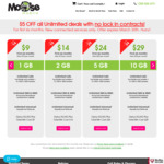 $5 off All Unlimited Deals with No Lock in Contracts @ Moose Mobile (First 6 Months)