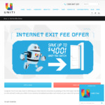 Uniti Wireless Will Credit Exit Fees for Current Internet Provider up to $400 if You Sign up with Them (24 Month Contract)