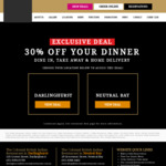 [NSW] 30% off Dine in & Pick up + Free Home Delivery @ The Colonial Restaurants (Darlinghurst +Neutral Bay)