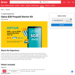 Optus $30 Prepaid Starter Kit $9 (Save 70%) - Includes 5GB + up to 10GB on Streaming Data via Scoopon