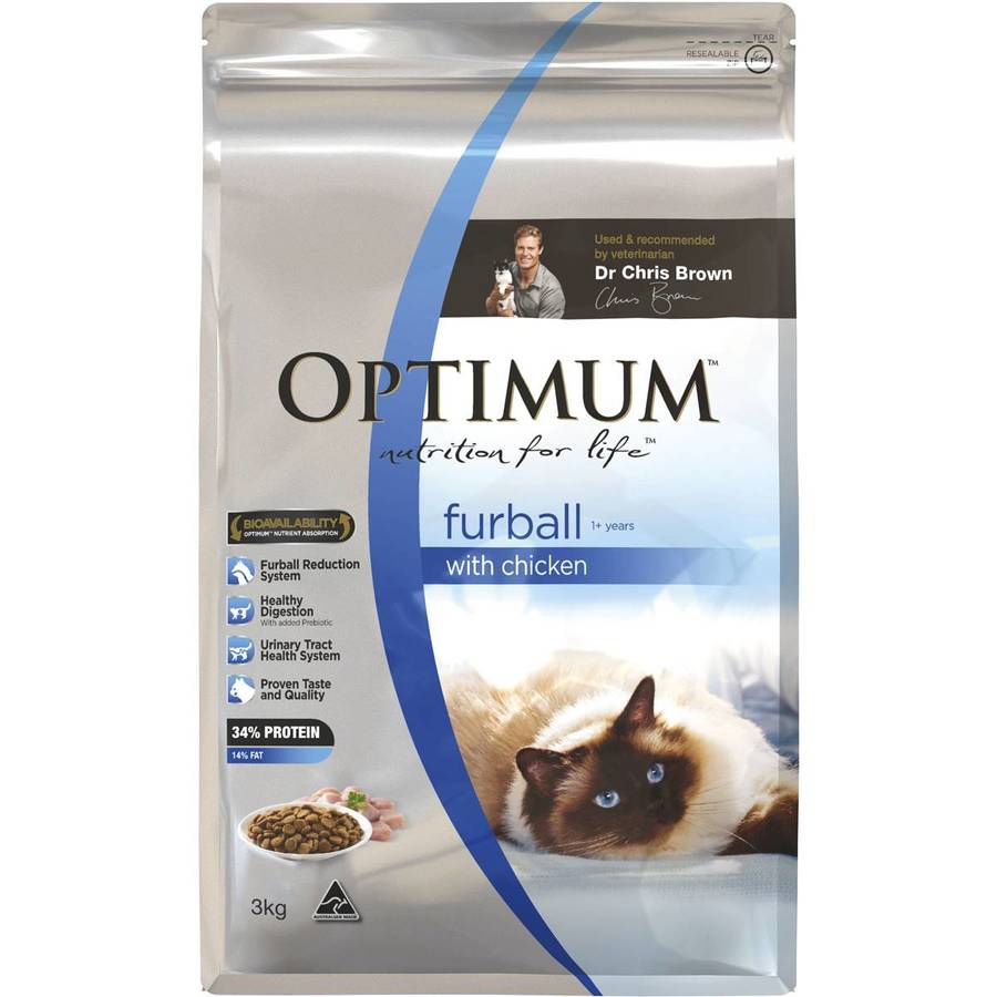 ½ Price Optimum Pet Food Range, Furball with Chicken 1+ Years Dry Cat