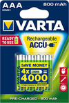 VARTA AAA 800mAh Rechargeable Batteries 4pk $4 (RRP $17.95) + (in-Store & Click & Collect) @ EB Games