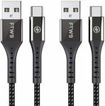 Certified USB-C Cable, USB C to USB A Cable (2m, 2 Pack), Nylon Braided $9.95 + Post (Free with Prime/ $49 Spend) @ FTW9 Amazon 