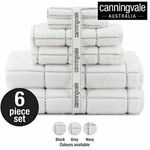 Canningvale Monaco 6 Piece 100% Cotton Soft Bath Hand Towel Face Washer Set $31.99 Delivered @ Canningvale eBay