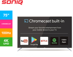 Soniq N75UX17A 75" UHD 4K 100hz Chromecast TV $999 Plus Shipping @ Catch