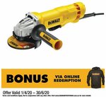 Dewalt DWE4213-XE 1200W 125mm No Lock Paddle Switch Angle Grinder $189 (Was $289 - Special Order) @ Bunnings