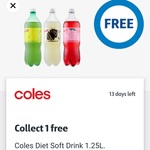 Collect 1 Free Coles Diet Soft Drink 1.25L @ Coles via flybuys