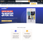 3 Months for $0.99 @ Audible AU (New Members)