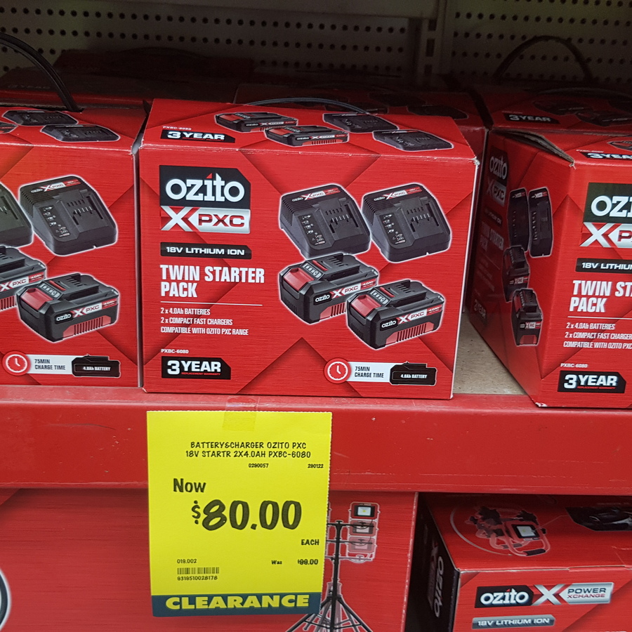 Bunnings ozito 18v battery best sale and charger