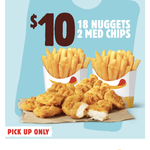 18 Nuggets and 2 Medium Chips $10 @ Hungry Jacks