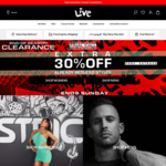 Extra 30% off Clearance: Tops from $7 (were $59.95), Clothing, Accessories / Footwear up to 80% off @ Live Clothing