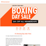 Entertainment Membership 26% Discount: $51.79 (Was $69.99) for 12 Months or $88.79 ($119.99) for 24 Months